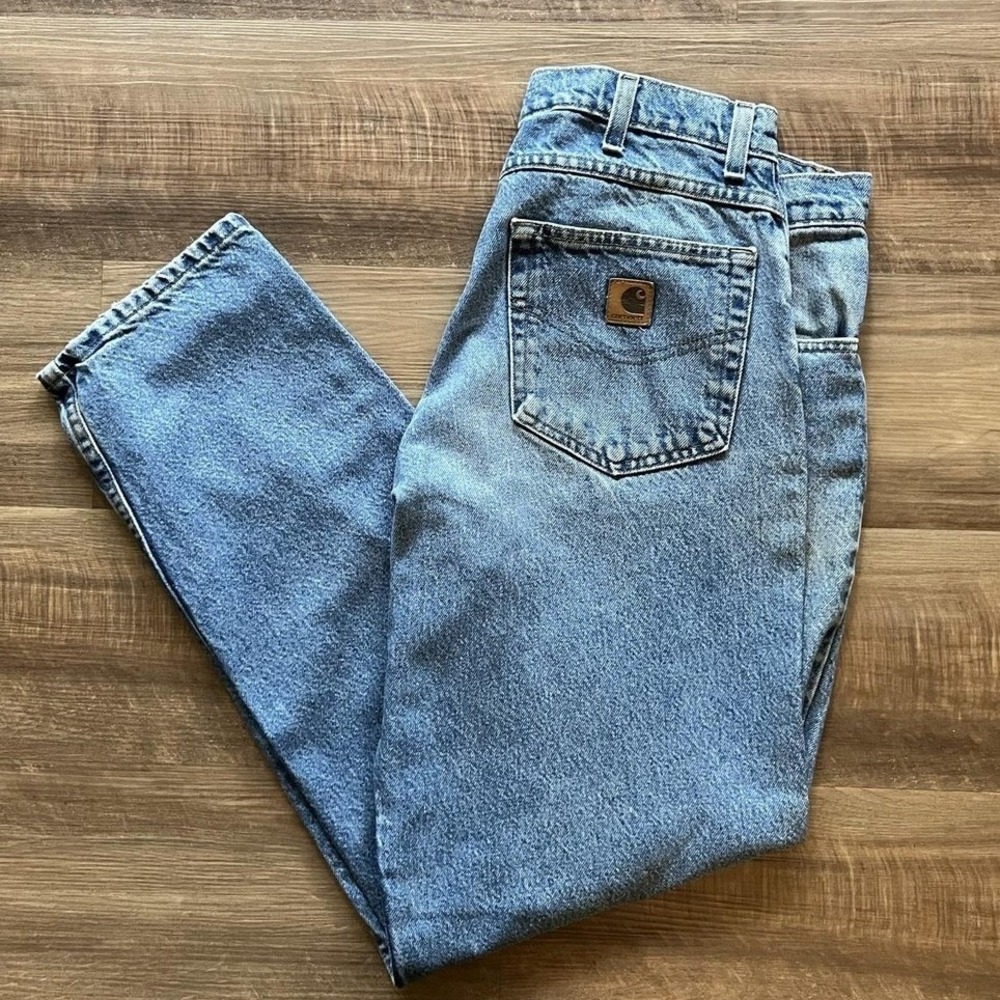 Carhartt Jeans Mens 36x32 Blue Stonewash Relaxed Fit Denim B17DST